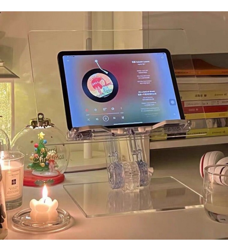 อะคริลิคอ่าน Rack ปรับโปร่งใสชั้นวางหนังสือภาพวาดขาตั้ง Ipad แท็บเล็ตคอมพิวเตอร์ยืนโต๊ะนักเรียนศึกษาผู้ถือ